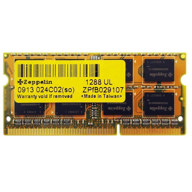 رم لپ تاپ زپلین Zeppelin DDR3 4GB 1600MHz SO-DIMM